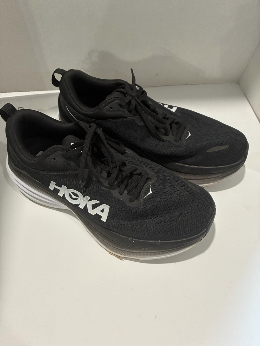 Hoka Men's Black & White Athletic Running Shoes